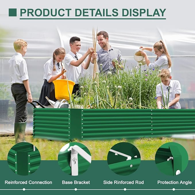 Land Guard 8x4x3ft Rectangular Galvanized Raised Garden Beds, Large-Capacity - Image 5
