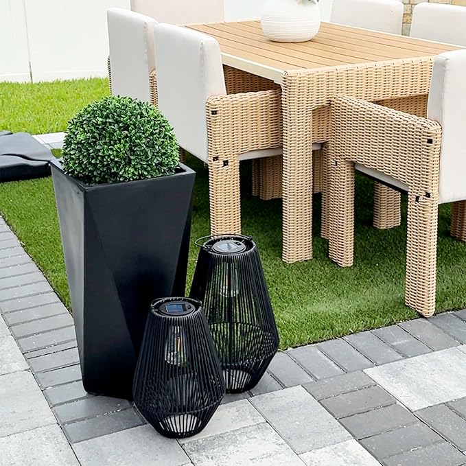 Outsunny Set of 3 Tall Planters, MgO Indoor Outdoor Planters - Image 8