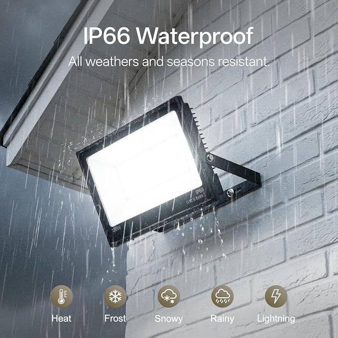 USTELLAR 120W LED Flood Lights Outdoor Hardwired 2Pack Bright 120W Equiv. - Image 4