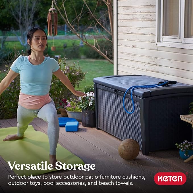 Keter Outdoor Storage Deck Box for Patio, Backyard & Garden, 110 Gal, Organizing - Image 2