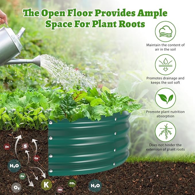 Oval Galvanized Planter Box, Metal Raised Garden Bed - Image 4