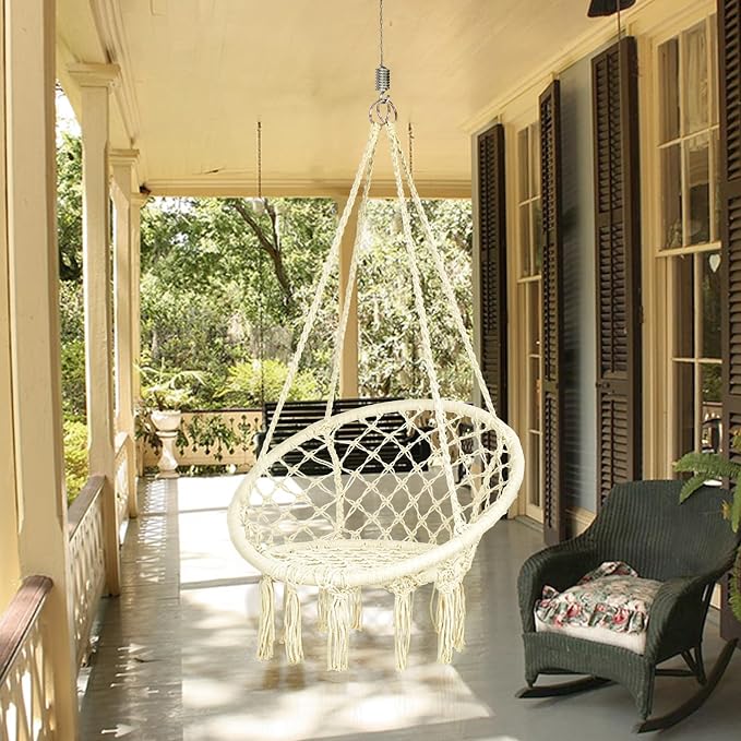 Hammock Swing Chair for 2-5 Years Old Kids, Handmade Knitted Macrame Hanging - Image 7