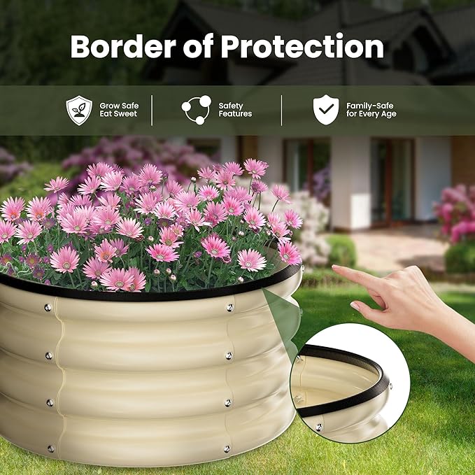 ZXZYHFTY Round Galvanized Raised Garden Bed kit, Round Large Metal Raised - Image 2