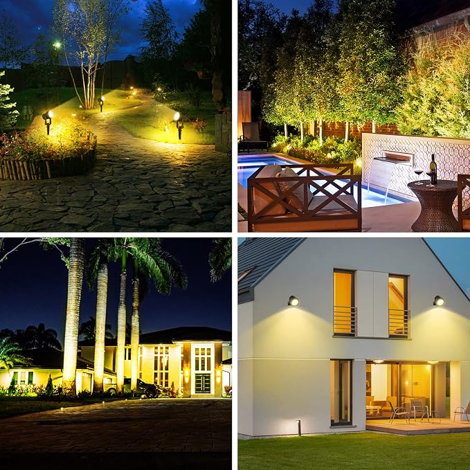T-SUNUS Christmas Solar Landscape Spotlights 4 Pack Warm White 3000K, Spot - Image 7