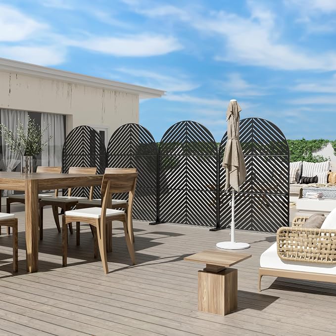 Casaphoria 72" H x 47" W Arched Metal Privacy Screen - Image 5