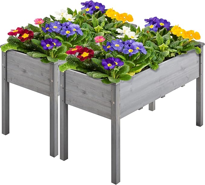 Yaheetech 2pcs Raised Garden Bed Outdoor Horticulture by Yaheetech