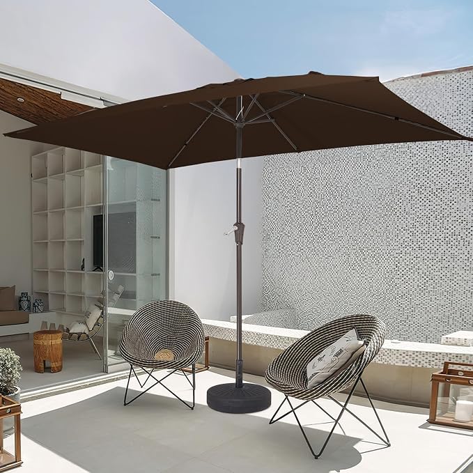 JEAREY 6.5x10 ft Rectangular Patio Umbrellas Rectangle Outdoor Umbrella - Image 8