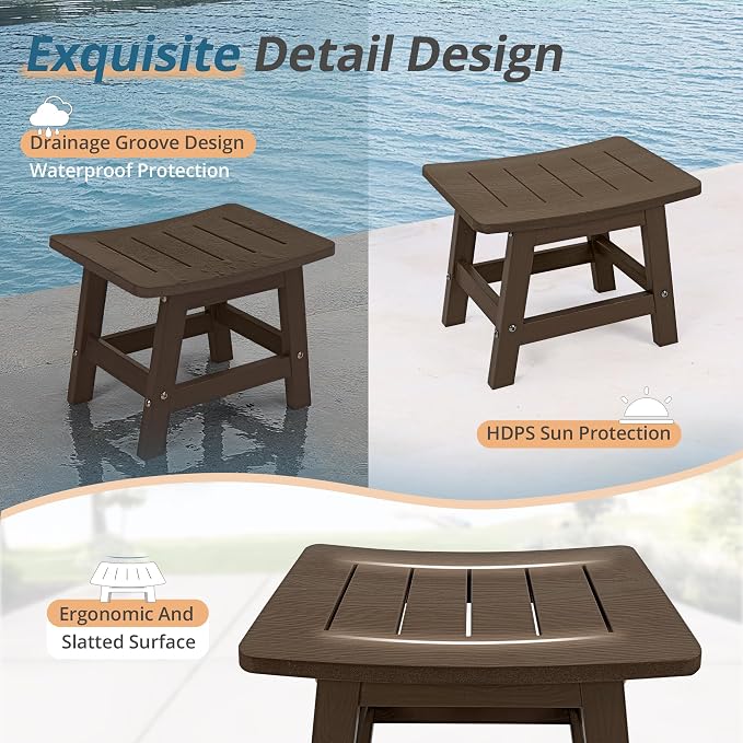 LUE BONA Outdoor Adirondack Ottomans, Footrest Footstool, Outdoor Foot Rest - Image 5