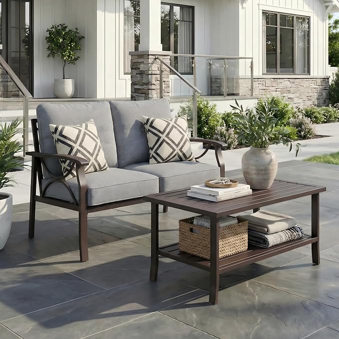 RoyalCraft 2-Pieces Outdoor Patio Furniture Set, Outdoor Metal Sectional - Image 7