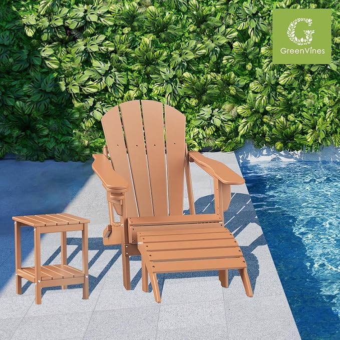 GREENVINES Adirondack-Outdoor-Side-Table | 14 x 13 Inches | HDPE Plastic | All - Image 2