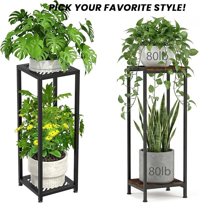 TOSKING Tall Plant Stand Indoor – 2-Tier Modern Metal Shelf, Heavy Duty - Image 8