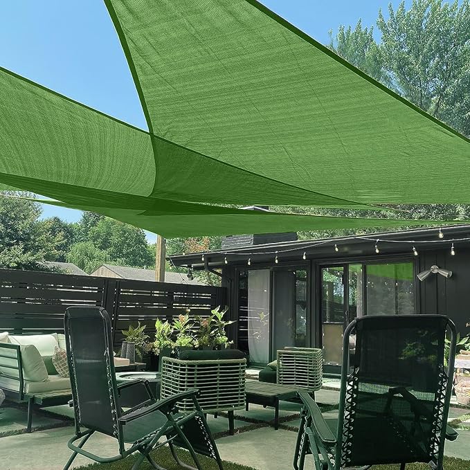 LOVE STORY Custom Size 7'x10'x12.2' Piquant Green Sun Shade Sail Right Triangle by LOVESTORY