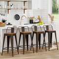 WENTMENT Bar Stools Set of 4 Counter Height Bar Stools Metal Barstools by WENTMENT