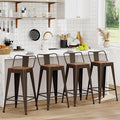 WENTMENT Bar Stools Set of 4 Counter Height Bar Stools Metal Barstools by WENTMENT