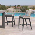 PURPLE LEAF Patio Bar Stool Counter Height Set of 2 Outdoor Rattan Chairs by PURPLELEAF