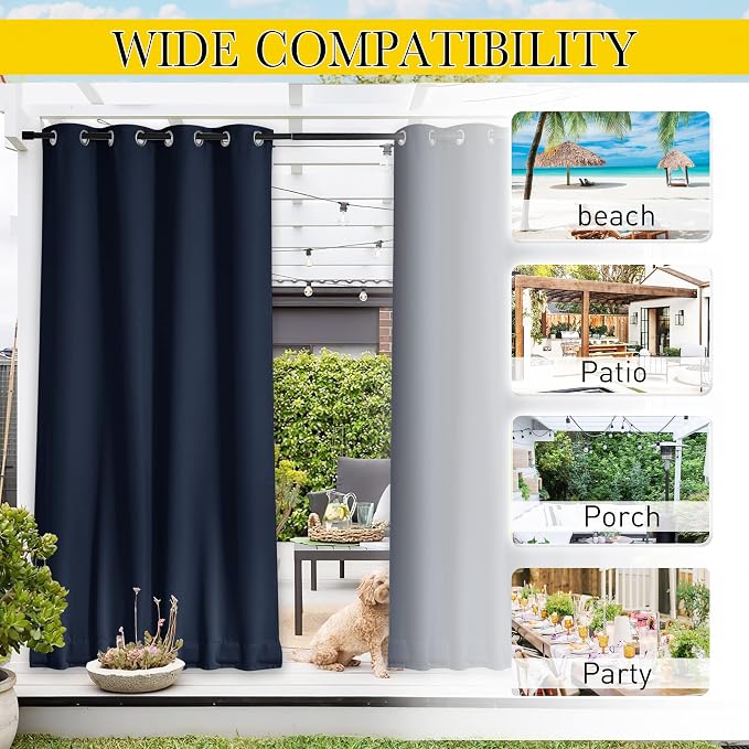 NICETOWN 2 Panels Outdoor Curtains - Image 7