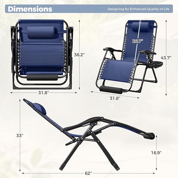 Homall Oversized Zero Gravity Chair, 32In Recliner Lounge Chair - Image 2