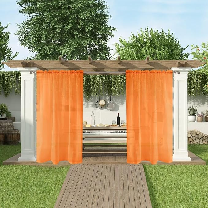 SpaceDresser Waterproof Outdoor Sheer Curtains - Image 5