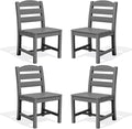 SERWALL Outdoor Dining Chairs Set of 4, All-Weather HDPE Patio Chair by SERWALL