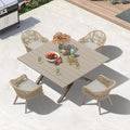 PURPLE LEAF 5 Pieces Oversized Square Patio Dining Set by PURPLELEAF