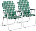 VINGLI Patio Lawn Webbed Folding Chairs Outdoor Beach Portable Camping Chair by VINGLI
