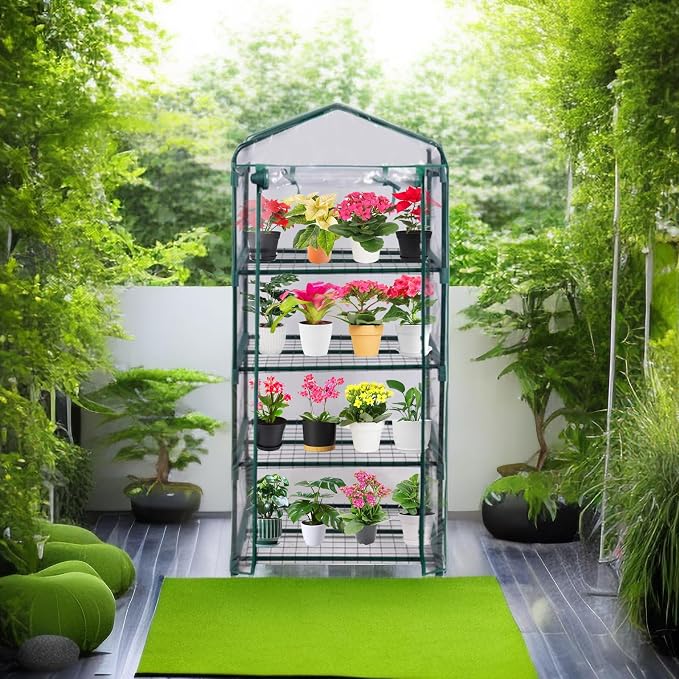 Mini Greenhouse for Indoor Outdoor, Plant Green House 4-Tier Rack Stand - Image 9