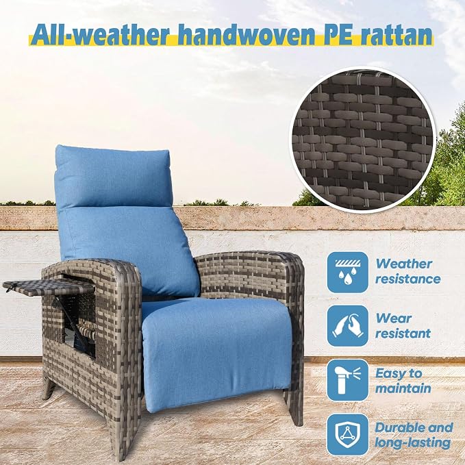 Upgraded Outdoor Recliner Chair, Reclining Patio Chairs - Image 5
