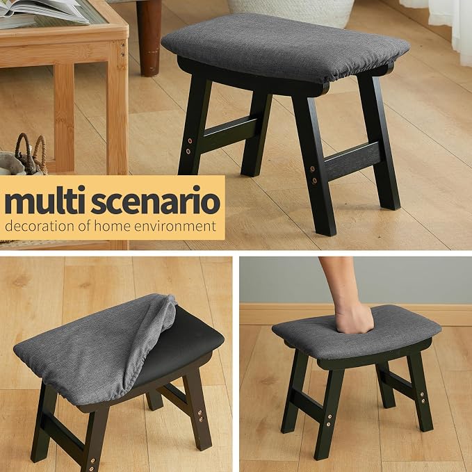 Foot Stool Ottoman Foot Rest Under Desk, Small Stool - Image 7