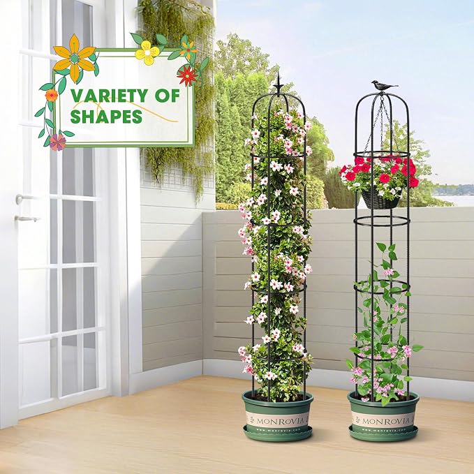 Tower Obelisk Garden Trellis for Climbing Plant，6.3FT/75.6" Rustproof Metal - Image 8