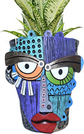 Abstract Face Planter Pots for Plants, Hand-Painted Colorful Flower Pots by Midogaigai
