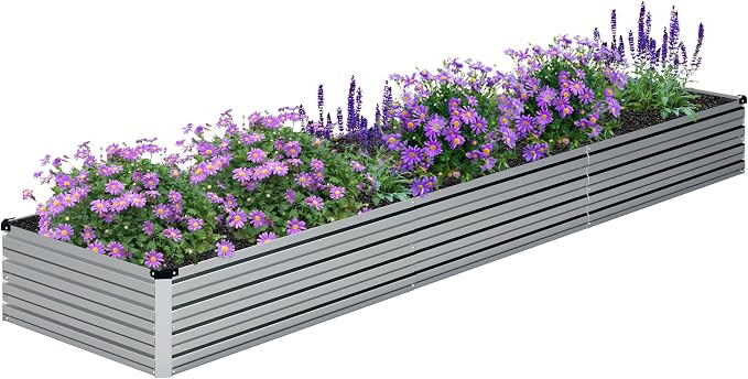 2PCS Galvanized Raised Garden Bed Kit, Vegetable Boxes-Rectangle Metal Flower - Image 9