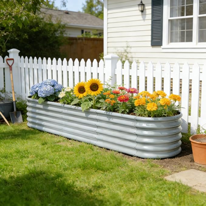 2-Pack Galvanized Raised Garden Bed 8x4x1.5 | 10x2x1.5 ft, Modular Raised - Image 8