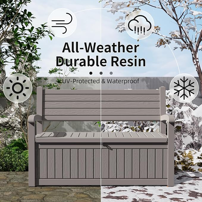DRATO 75 Gallon Storage Bench Deck Box Outdoor Indoor, Lockable Durable - Image 4