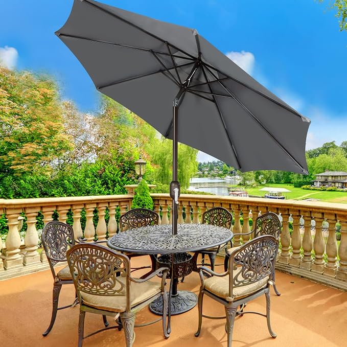 Blissun 9' Outdoor Patio Umbrella, Outdoor Table Umbrella, Yard Umbrella - Image 7