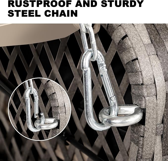 Outdoor Wicker Patio Porch Swing - Image 4