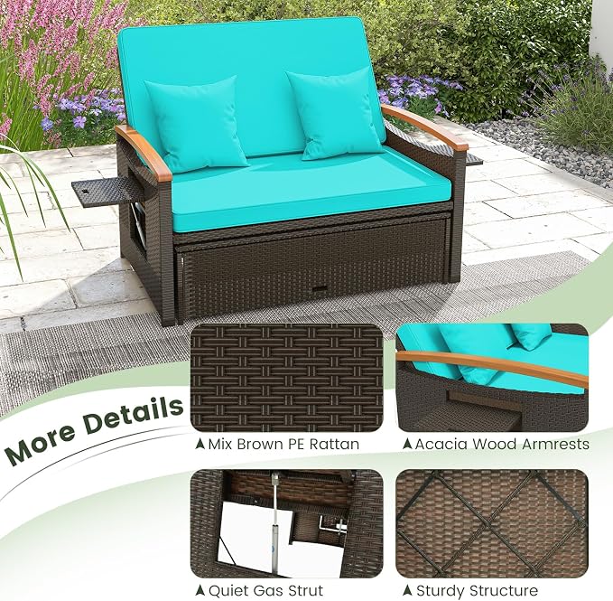 Tangkula Patio Rattan Daybed - Image 7