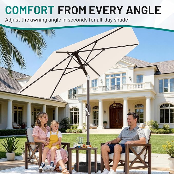 AreShark 7.5FT Patio Umbrella Table Market Umbrella - Image 6
