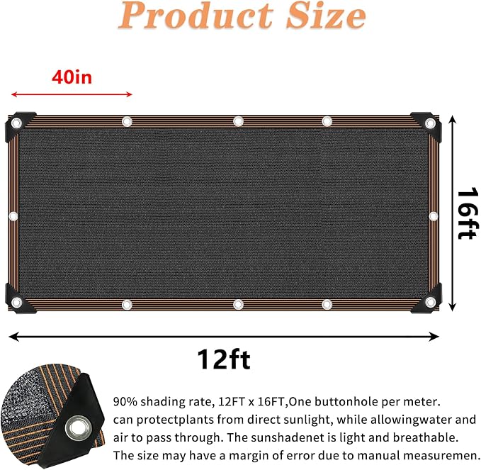 QLOFEI Shade Cloth for Garden, 90% Sunblock Neting Cover - Image 2