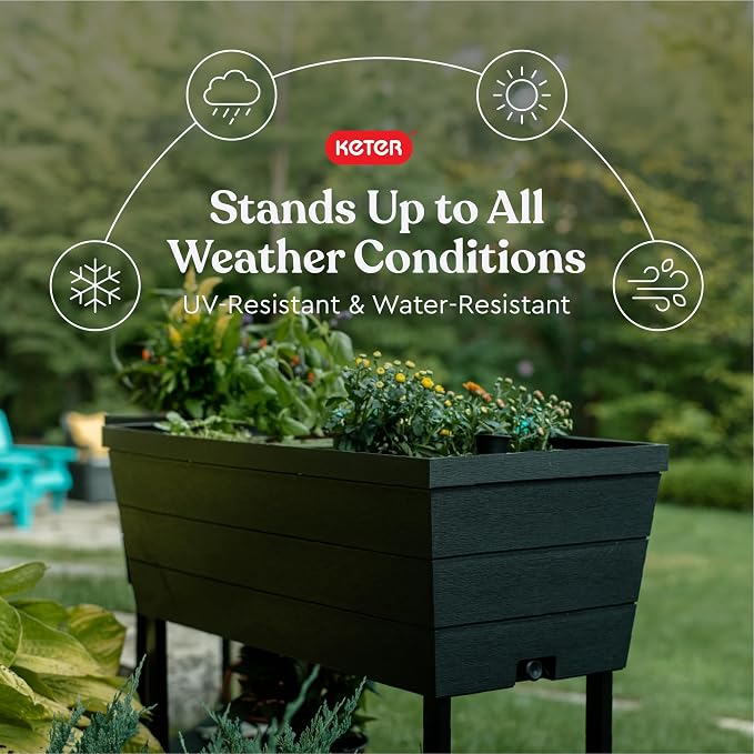 Keter Urban Bloomer 12.7‑Gallon Raised Garden Bed – Elevated Outdoor Planter Box - Image 3