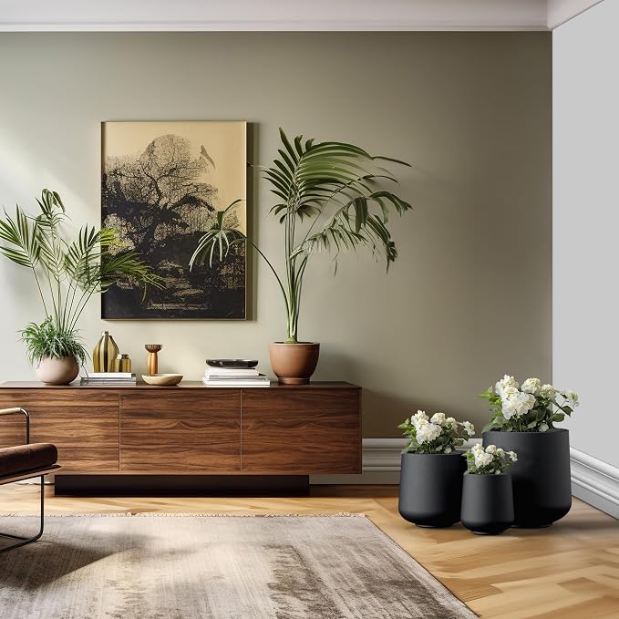 Kante 11.6" Dia Round Concrete Planter, Outdoor Indoor Large Plant Pots - Image 6