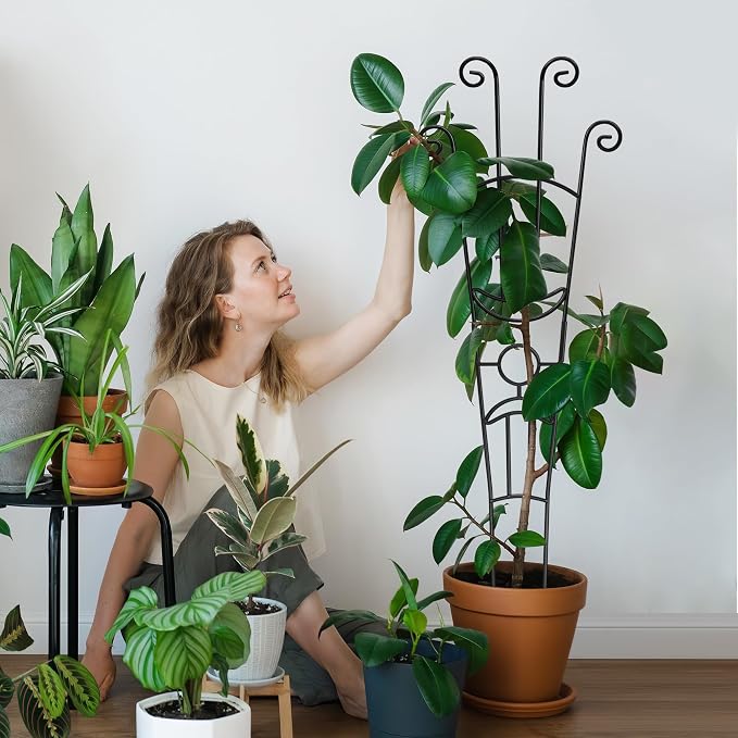 32.6in Plant Trellis for Climbing Plants Indoor, Expandable Large Metal Trellis - Image 4