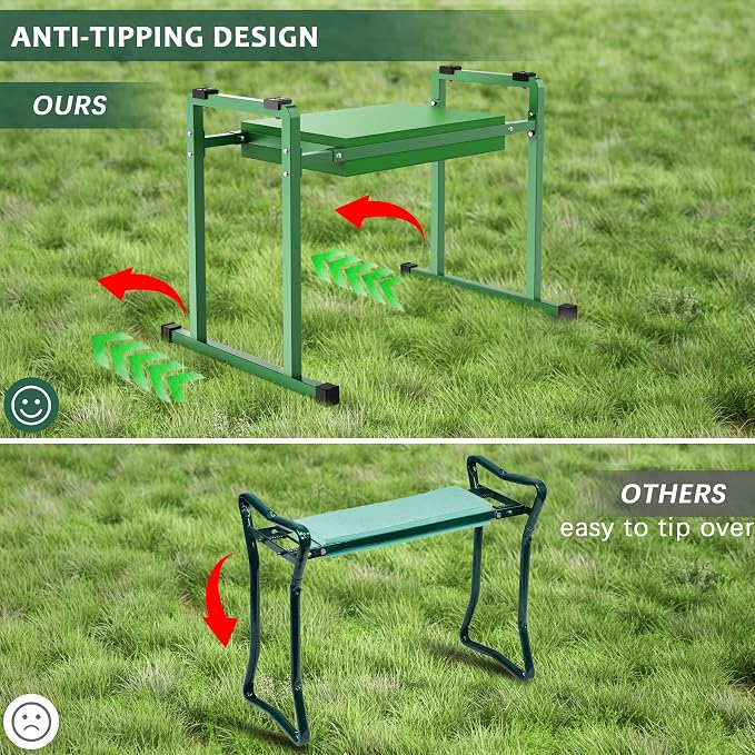 FLINTER Garden Kneelers Seat, Stable and Save Tip-Resistant Design 10.2" Wider - Image 2