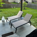 PURPLE LEAF Extra Large Outdoor Chaise Lounge 2 Pieces Aluminum Patio Lounge by PURPLELEAF