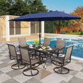 PHI VILLA Swivel Chair Patio Dining Set by PHIVILLAThepioneerofcomfortablehouseholdsupplies