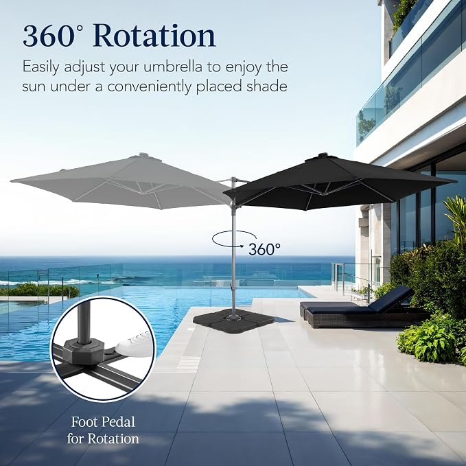 Best Choice Products 10ft Offset Cantilever Hanging Market Patio Umbrella - Image 3