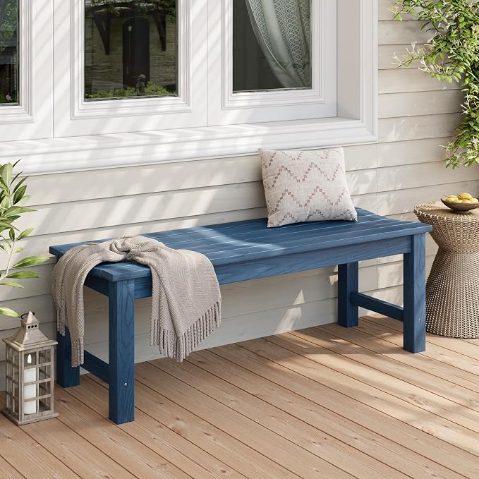Stoog Backless Outdoor Bench, 2-Person Patio Benches - Image 2
