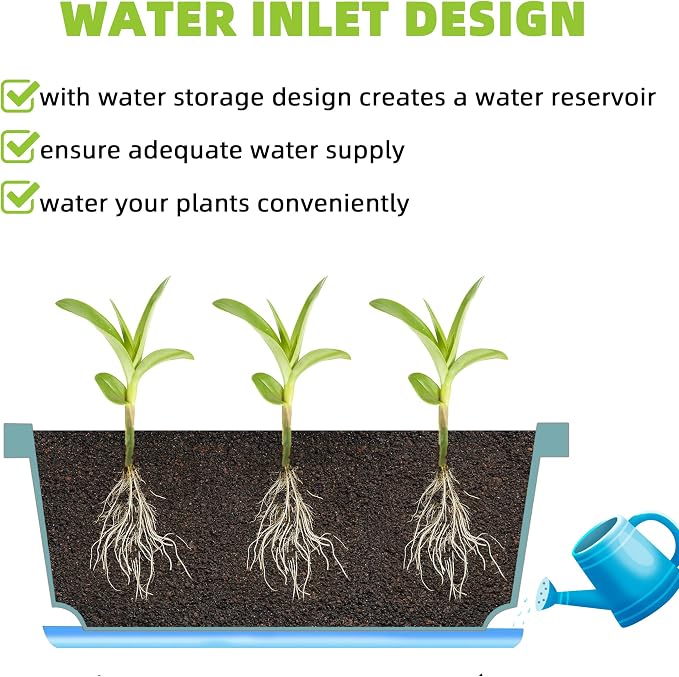 Window Box Planter, 7 Pack Plastic Vegetable Flower Planters Boxes 17 Inches - Image 5