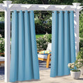 NICETOWN Outdoor Curtains for Patio Waterproof Set of 2, W52 x L84, Teal Blue by NICETOWN