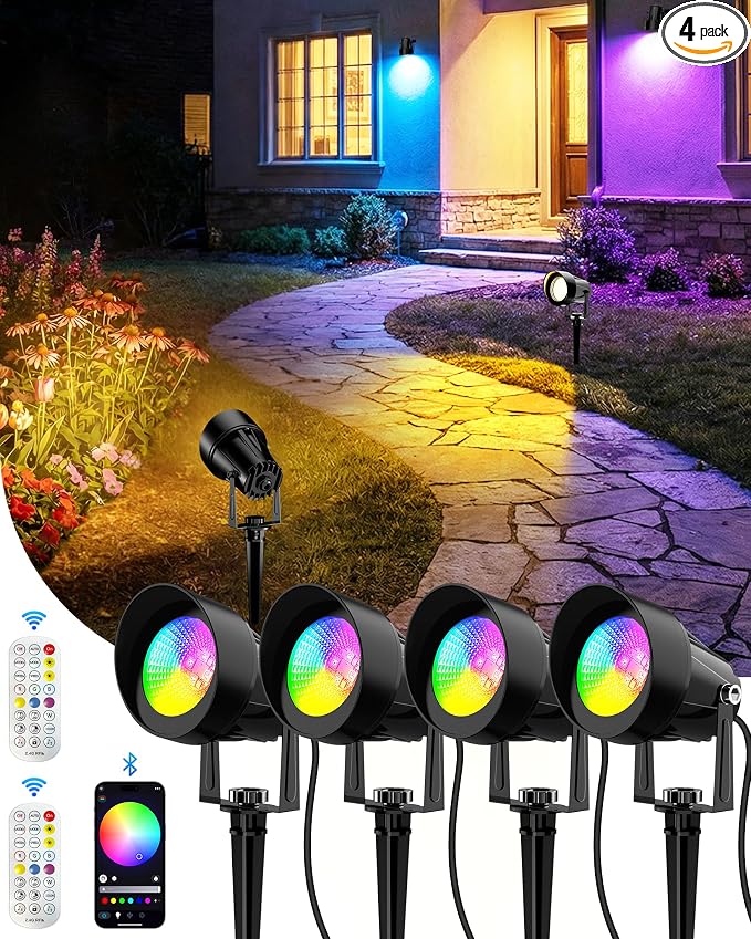 CORESLUX Smart RGBW Spot Lights Outdoor, Color Changing Warm White Landscape by CORESLUX