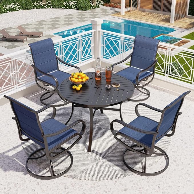 PHI VILLA 5 Piece Outdoor Patio Dining Set by PHIVILLAThepioneerofcomfortablehouseholdsupplies